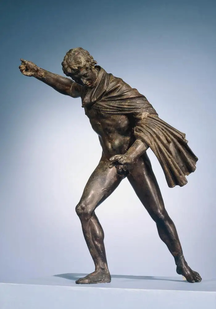   bronzas statuete 45 cm gara, iespējams, Aleksandra Lielā medībās ar šķēpu