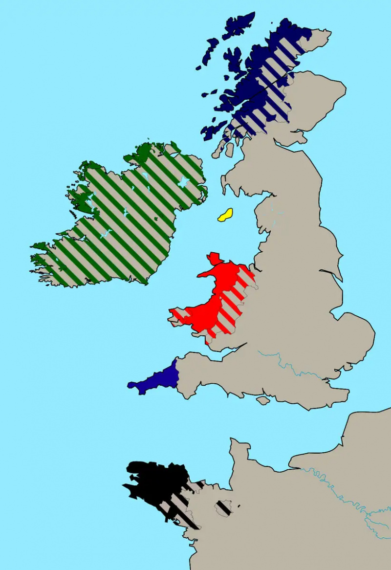   mapa keltských jazyků