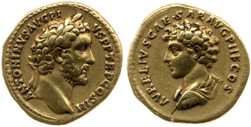   antoninus pius aurelius marcus young coin