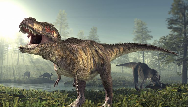 Ryczący dinozaur Tyrannosaurus rex