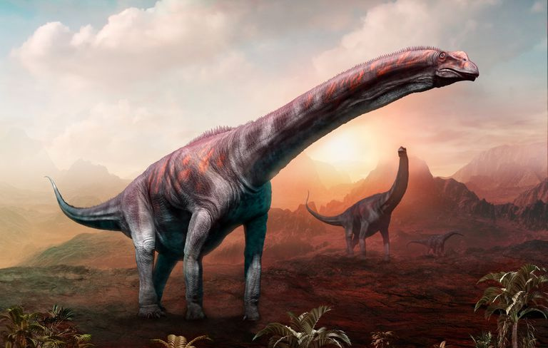 Ilustración 3D del dinosaurio argentinosaurio