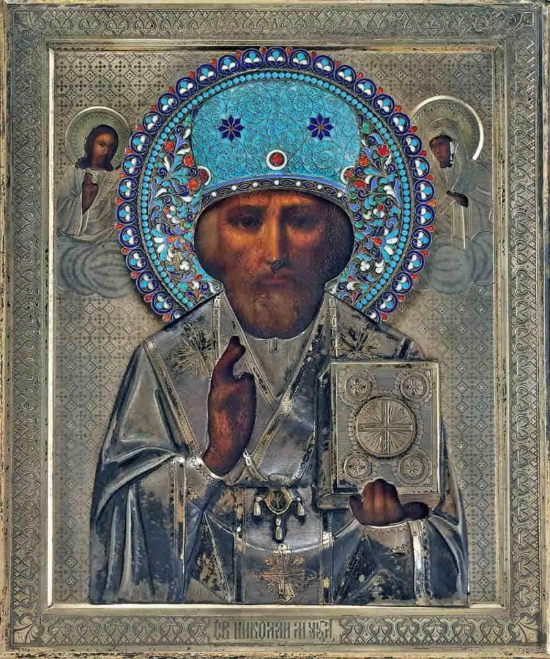   San Nicola Taumaturgo, icona russa, fine XIX secolo. Fonte: Christie's