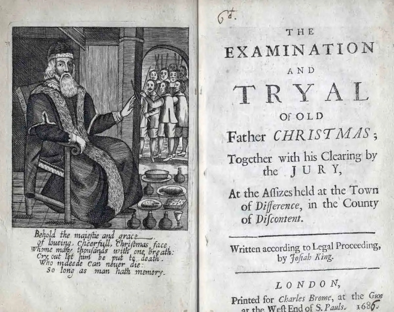   Antica rappresentazione inglese di Babbo Natale durante la Riforma protestante.
