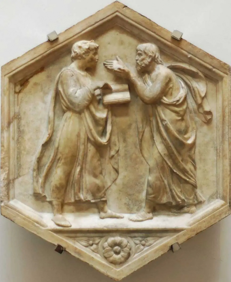 reljef platon aristotel