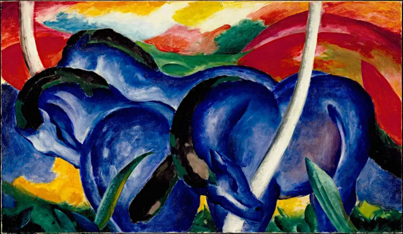 cavalos azuis pintando franz marc
