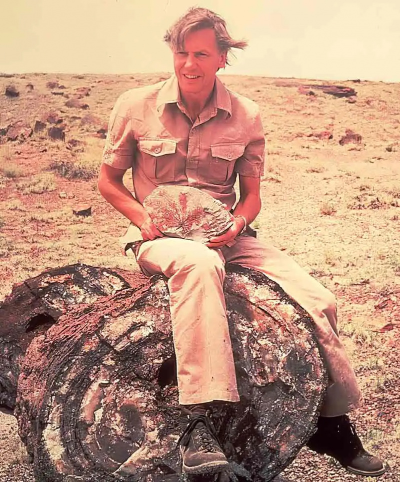 David Attenborough na planie filmu Życie na Ziemi (1979), za pośrednictwem BBC.co.uk