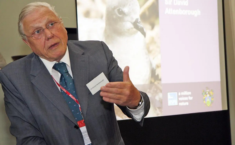 Sir David Attenborough opowiadający się za miejscem światowego dziedzictwa wyspy Henderson podczas wydarzenia zorganizowanego przez Ministerstwo Spraw Zagranicznych Wielkiej Brytanii