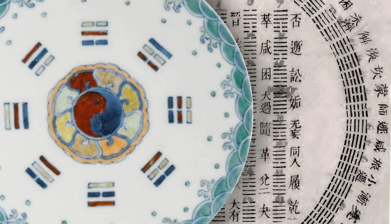 i ching ploča trigrami yongsheng heksagrami karta