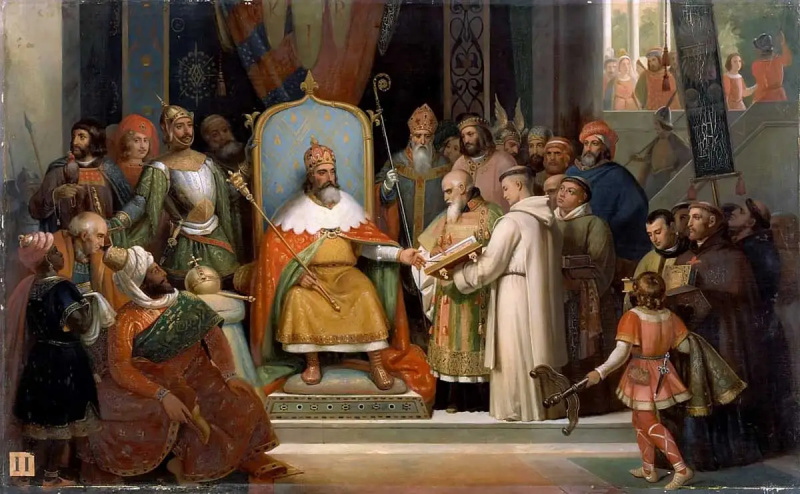   jean victor schnetz charlemagne prima alkuinsku sliku