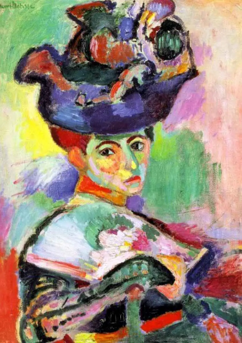   colorier les oeuvres d'art chapeau de femme matisse