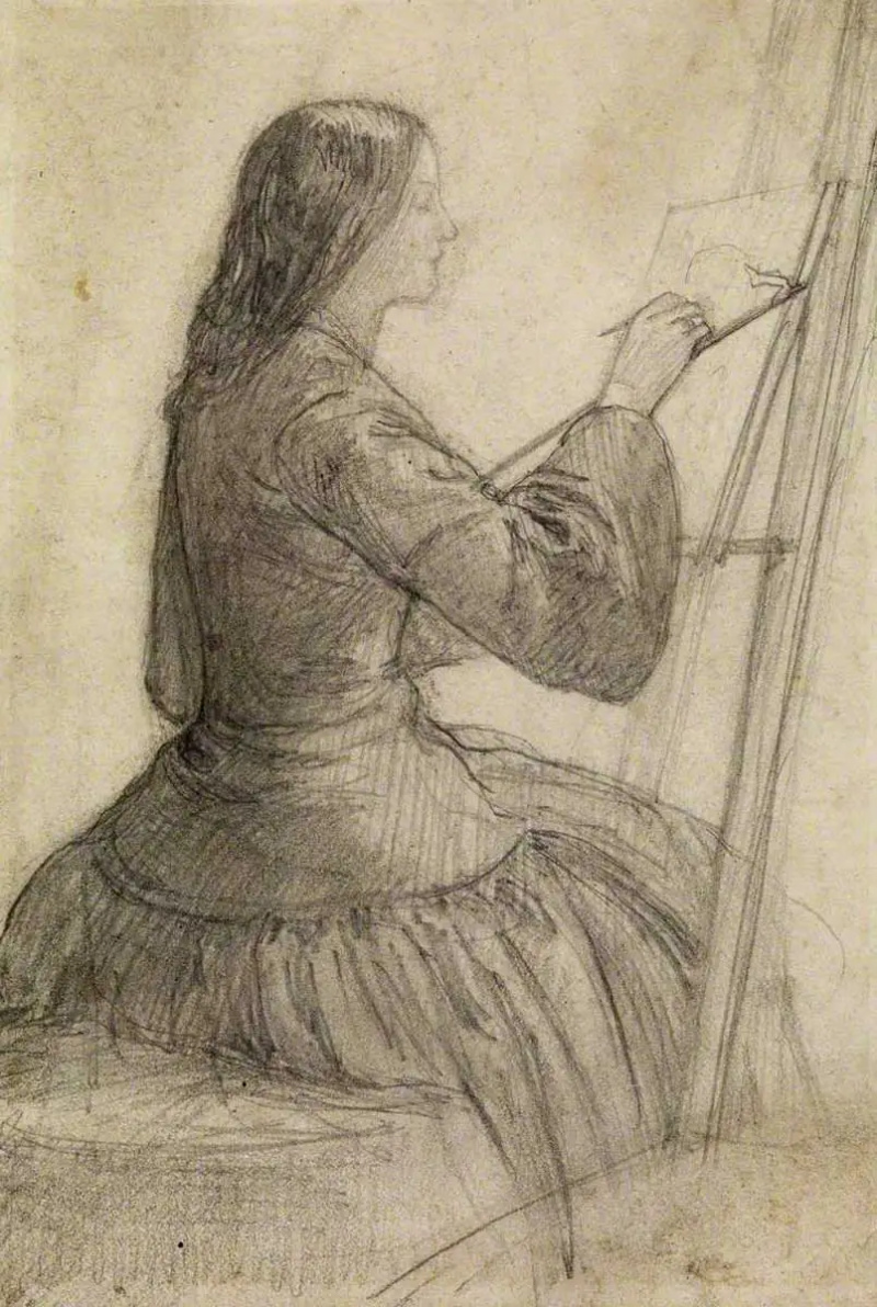 slikarsko stojalo dante gabriel rossetti risba