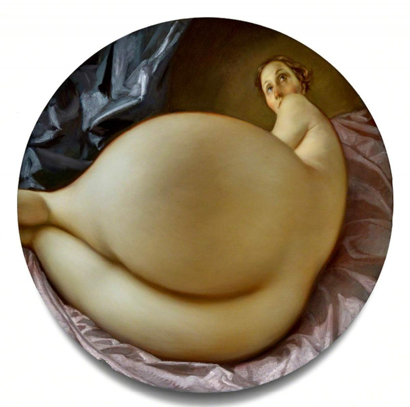 currin nagie wypukłe malowanie lustrzane