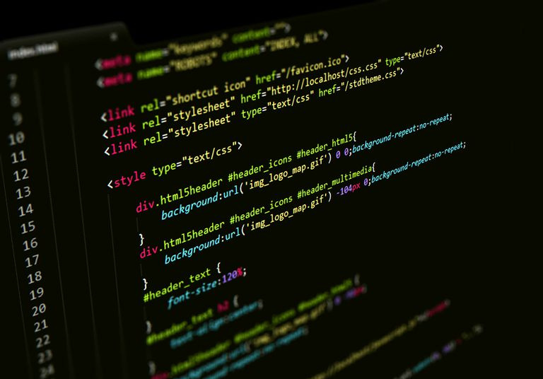 Kod CSS w edytorze tekstu, strona internetowa Technologia internetowa