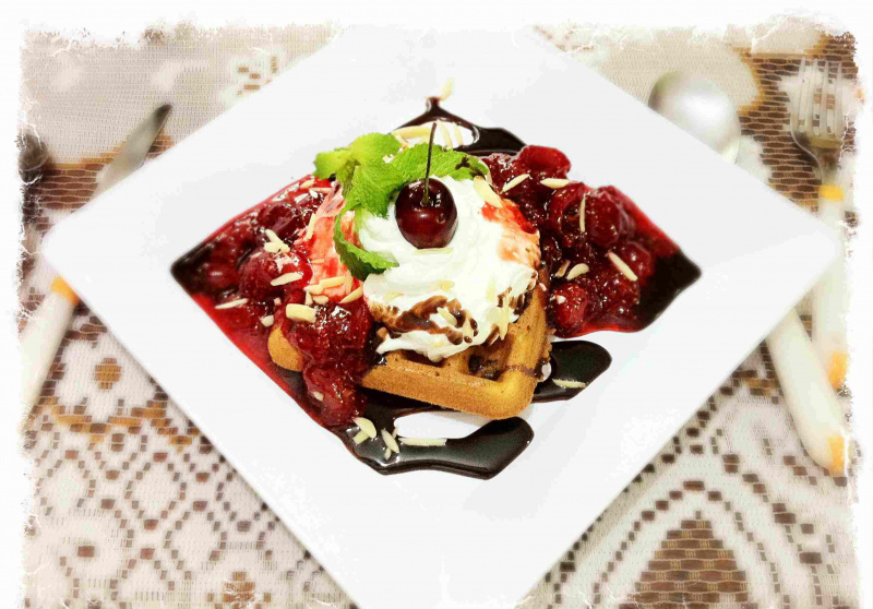Waffle de café da manhã
