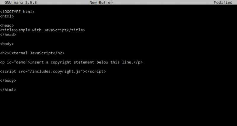 edytor nano z html