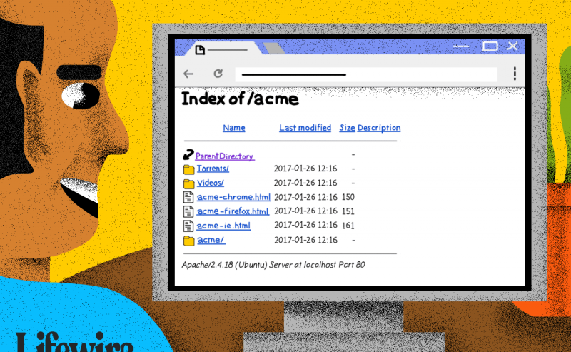 Persona que navega por la página de índice de /acme