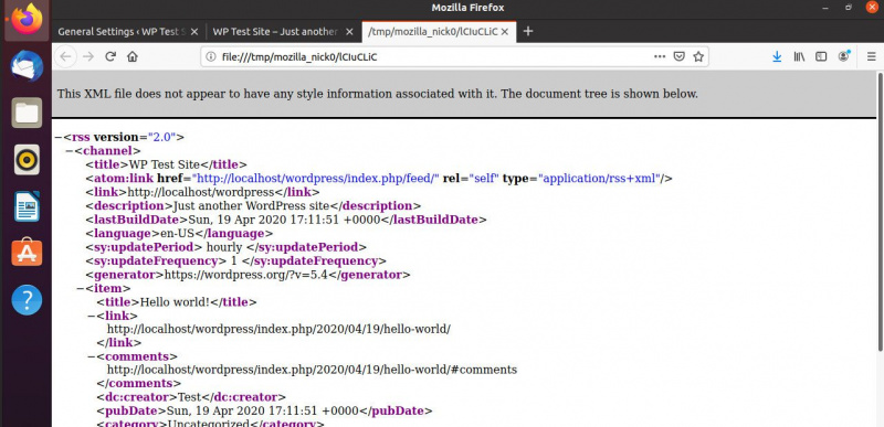 Kanał RSS generowany przez WordPress