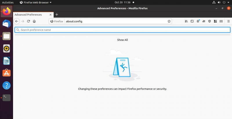 Firefox sobre:búsqueda de configuración