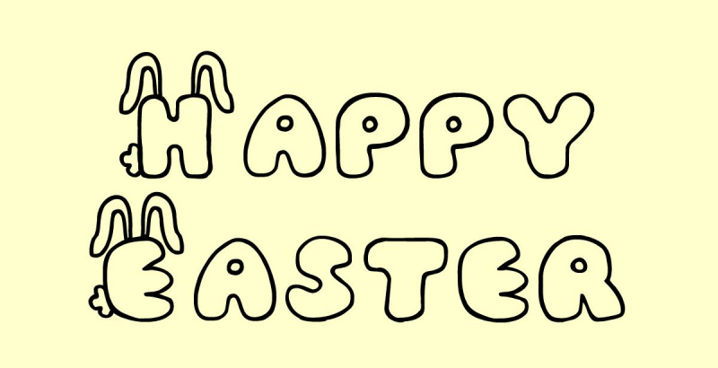 Feliz Pascua escrito en JI Bunny Caps fuente