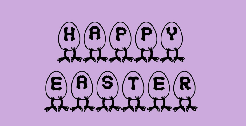 Feliz Pascua en fuente RM Egg