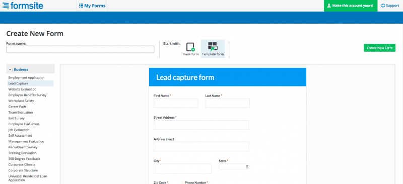 Site de formulaire