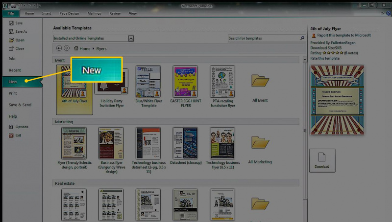 Nowy przycisk w Microsoft Publisher