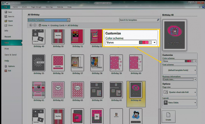 Narzędzie schematu kolorów w Microsoft Publisher