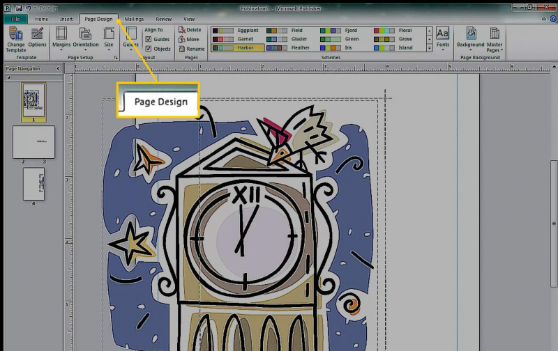 Karta Projekt strony w Microsoft Publisher