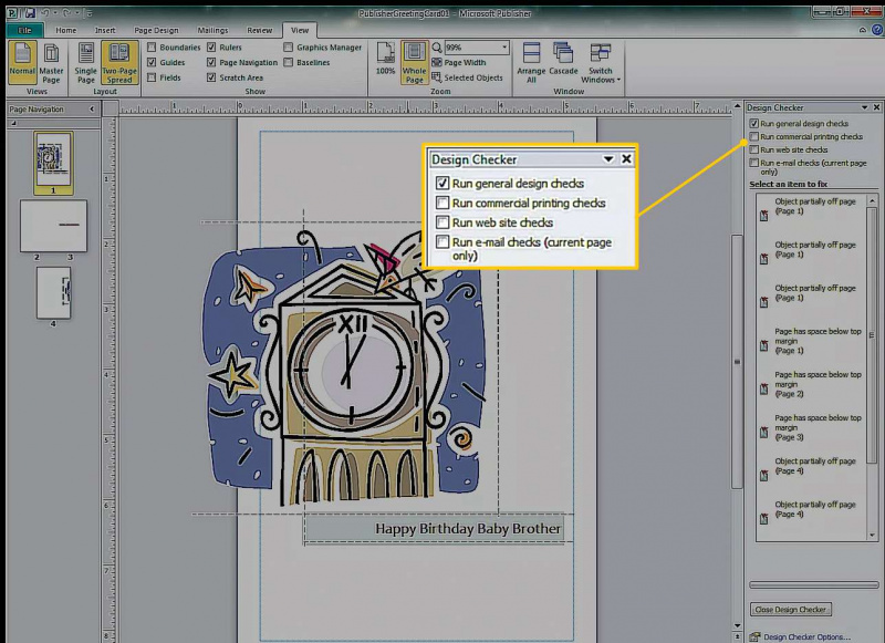Design Checker w Microsoft Publisher