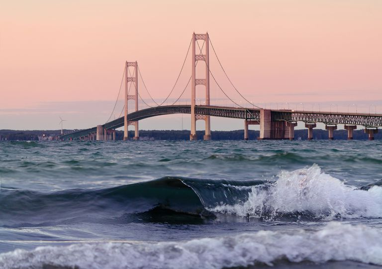 Utsikt over Mackinaw Bridge