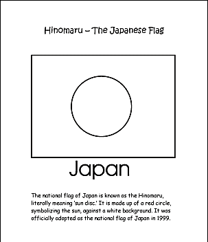 Omaľovánka japonská vlajka