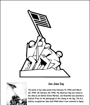 Stran za barvanje dneva Iwo Jima