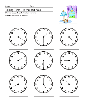 fortelle time matte regneark