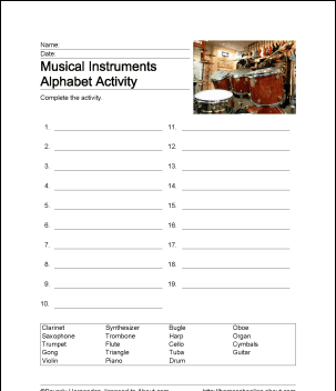 Planilha de Instrumentos Musicais