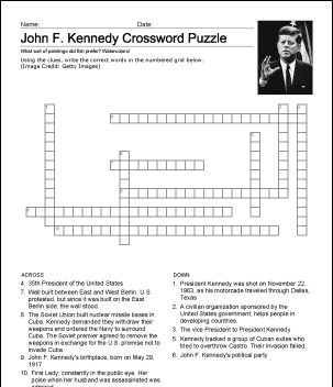 John F. Kennedy Kryssord