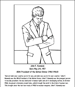 John F. Kennedy Coloring Page