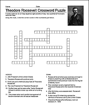 Palavras cruzadas Theodore Roosevelt
