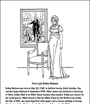 Pagina da colorare di First Lady Dolley Madison