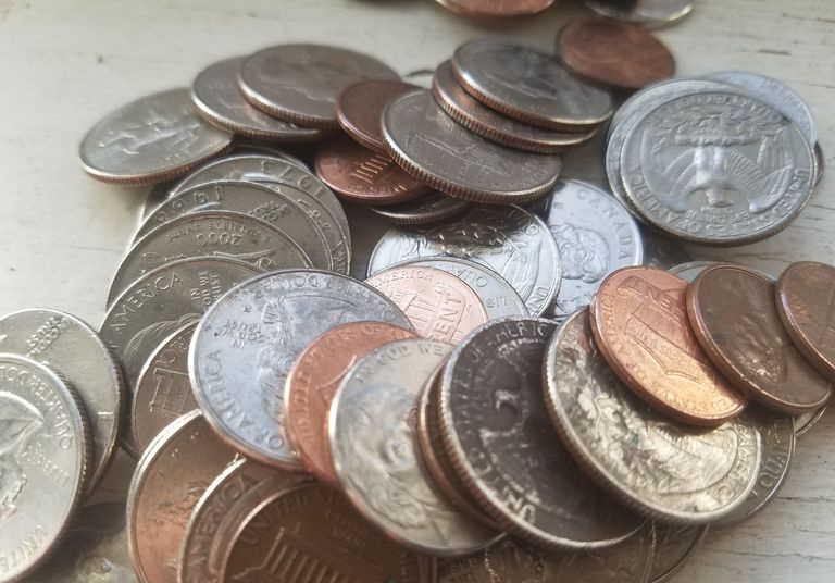 Detalhe de moedas