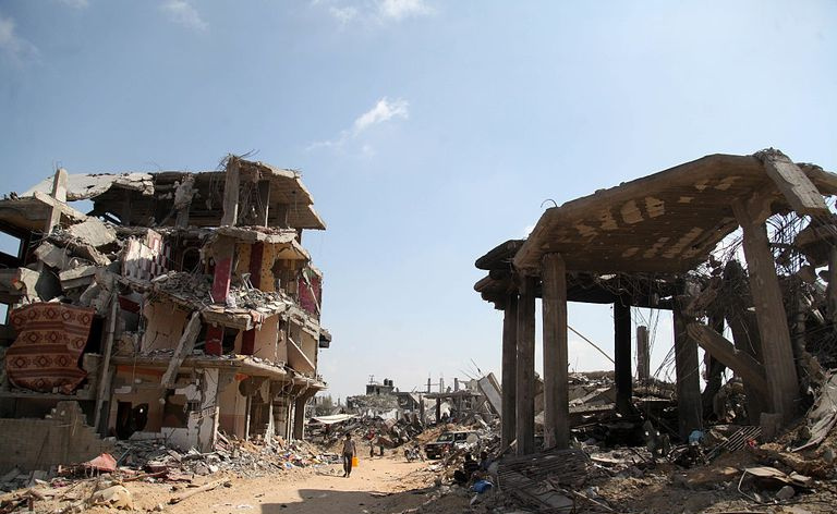 Część miasta Gaza spustoszona przez wojnę