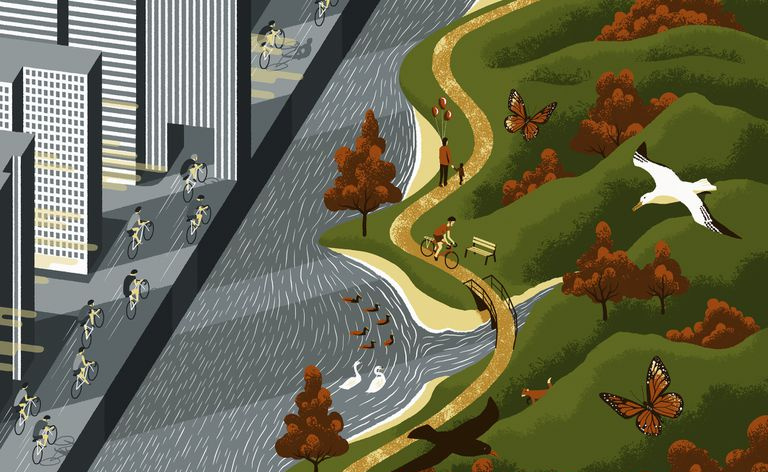 Stile di vita di città contro campagna