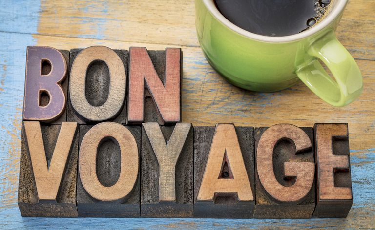 Nápis s nápisom Bon Voyage.