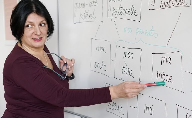 Adultos aprendendo uma língua francesa