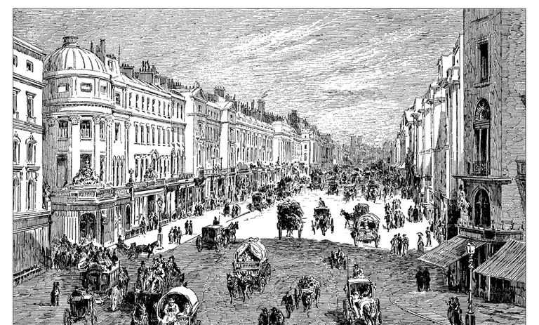ロンドンのイラスト、リージェント・ストリート、1900年頃