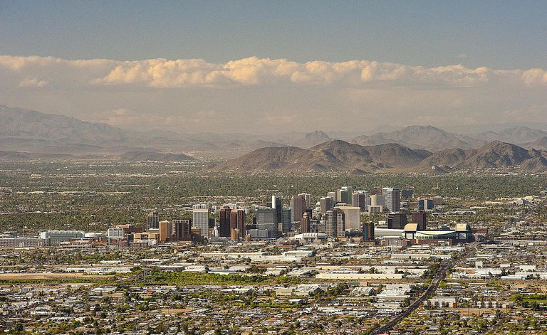 El centro de Phoenix, Arizona, desde South Mountain