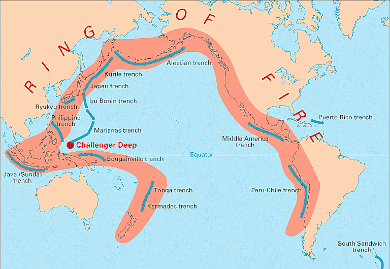 パシフィック リング オブ ファイアの地図