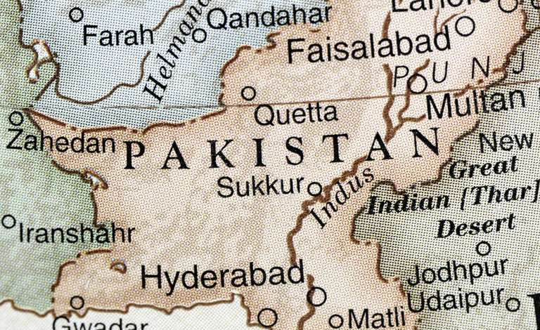 Karte von Pakistan und seinen Grenzen