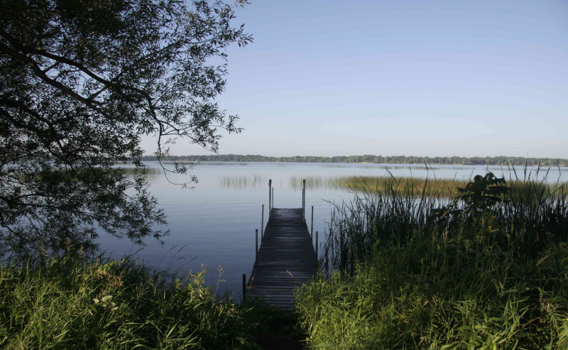 Muelle en el lago Sakakawea