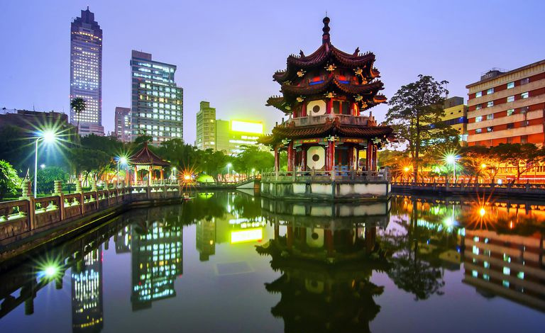 Et vakkert bilde av Peace Park i Taipei, Taiwan
