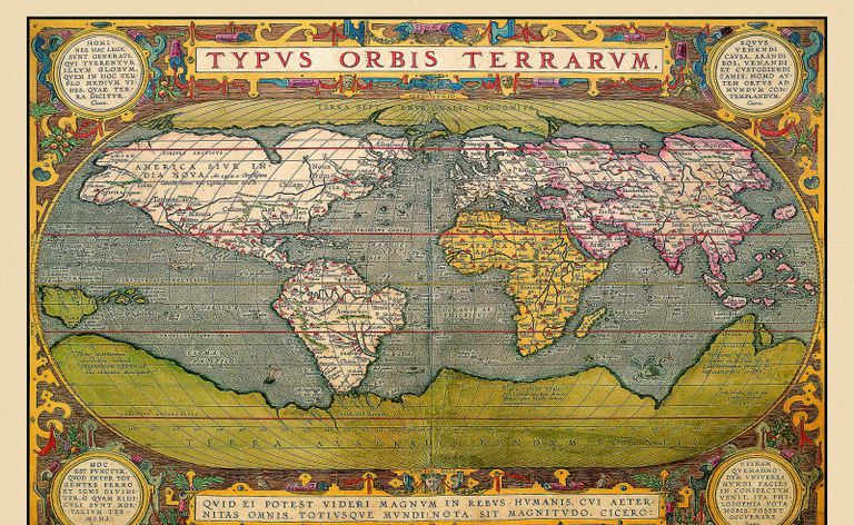 1602 年の世界地図の写真